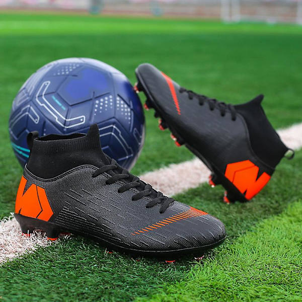 Fotbollsskor för män Halkfria fotbollsskor Klossar Gräs Fotbollssneakers 888B Black 36