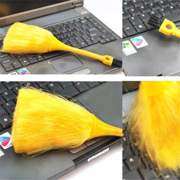 Nyt computertastatur Støvbørste Støvbørste Mini Duster Remover Rengøringsprodukt til hjemmekontorrengøring (2 stykker, gul)