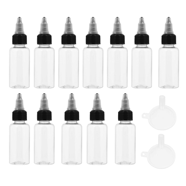 12 stk 30 ml tom blækflaske spids flaske maling dispenser (10x3x3cm, klar farve)