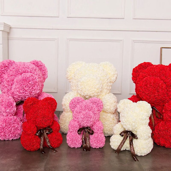 Rose Bjørn Ros Blomst Bamse Til Jubilæum Fødselsdage Bryllupsbrusere Kæreste Kone Mødre Red and box
