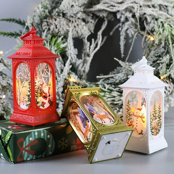 Jul LED Lantern Light Up Xmas Tree Jultomten Bord L