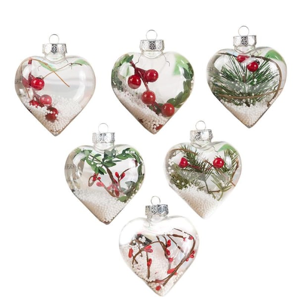 5 Styck Juldekoration Ball Transparent Bauble Hängande bollar 5pcs-F