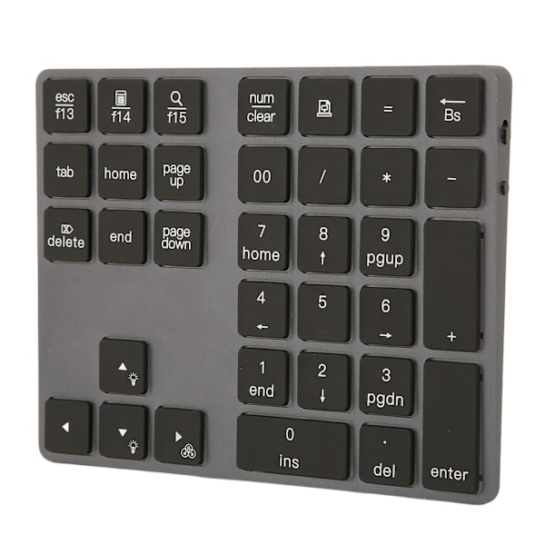 Langaton numeronäppäimistö Mini Ultra Ohut Alumiiniseos 7 Värin Taustavalaistu 34 Näppäimen Numeronäppäimistö Windowsille ja OS:lle