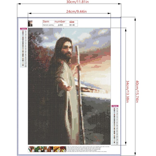 30x40cm/12x16in DIY-maling etter tall Jesus Painting Canvas PaiA