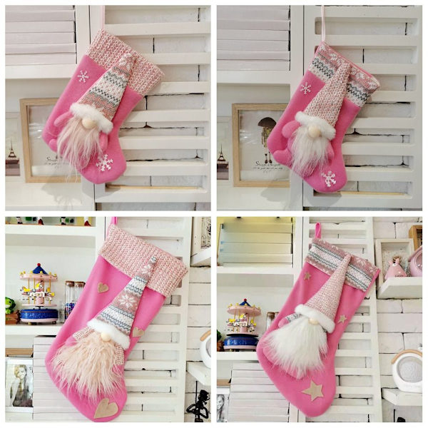 Julstrumpa Ansiktslös Gnome Doll B-ROSA B-ROSA B-Pink
