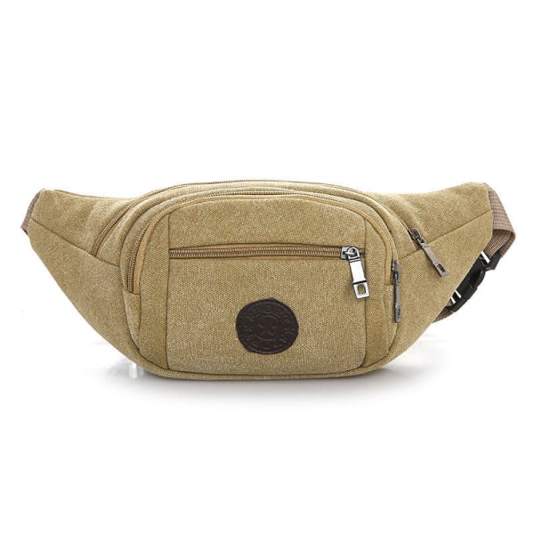 Mænd Kvinder Fanny Pack taljetaske One-Soulder Outdoor Casual Canvas Multifunktionel Rygsæk Crossbody Mænd Khaki Garden bid Other