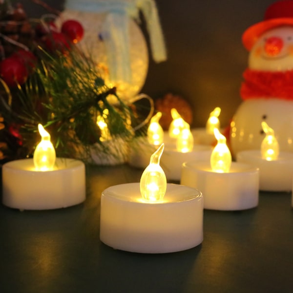 12 STK Flammeløse LED fyrfadslys, realistiske og lyse, flimrende lange, perfekt fest, bryllup, fødselsdag, gaver Hom
