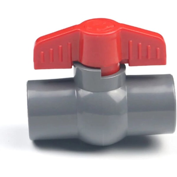 2 stk 40mm PVC kugleventil, U-PVC plast vandrørsventil lige