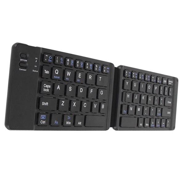 Sammenleggbart Bluetooth-tastatur, slank lommeformat, bærbar trådløst tastatur for Windows7 8 nettbrett, bærbar PC, mobiltelefon, svart