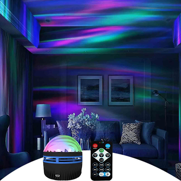 2 i 1 Northern Lights and Ocean Wave-projektor, projektor med 14 ljuseffekter, snabb leverans