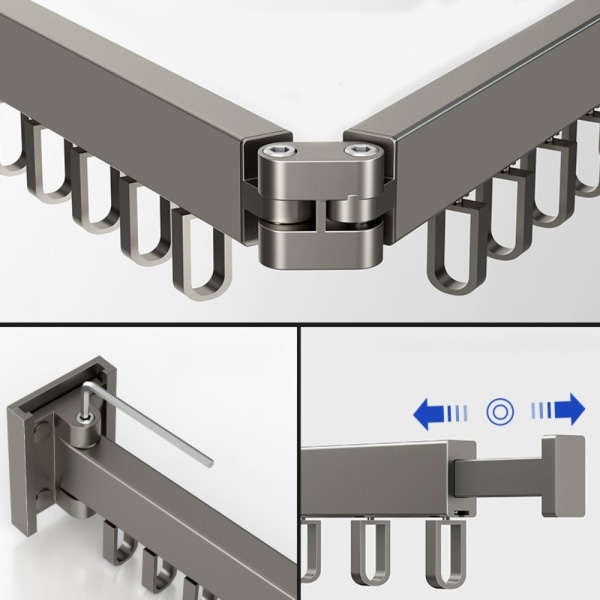 Foldbar klesstativ Foldbar klesstativ GRÅ 1 STANG Grå Grey 1 Rod