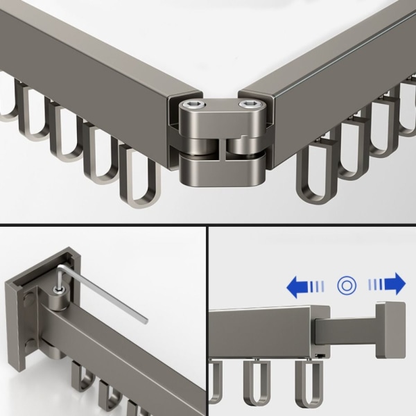 Foldbar klesstativ Foldbar klesstativ GRÅ 2 STENGER Grey 2 Rod