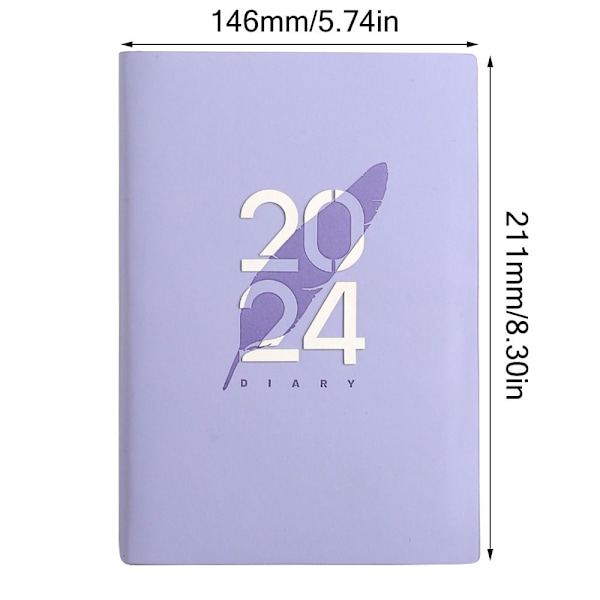 2024 Agenda Book Diary Weekly Planner PURPLE ENGLISH ENGLISH Purple English-English
