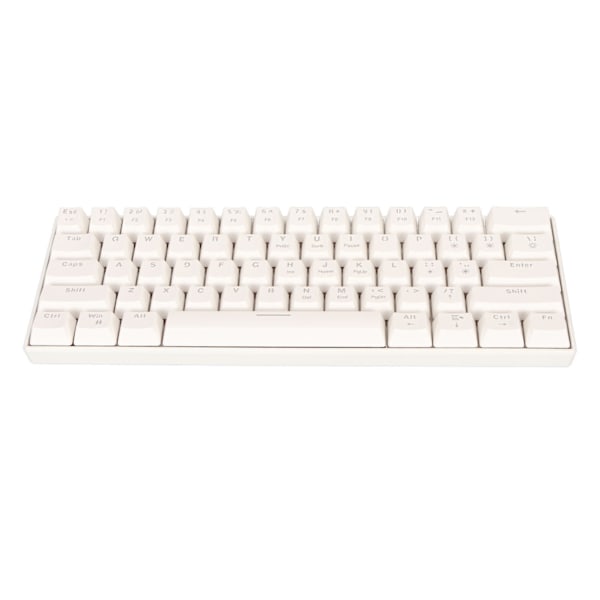 61 Näppäimen Mekaaninen Näppäimistö Kannettava Kompakti 60% Peli Näppäimistö LED-taustavalolla Windows PC Läppärille Valkoinen Pinta Punainen Kytkin