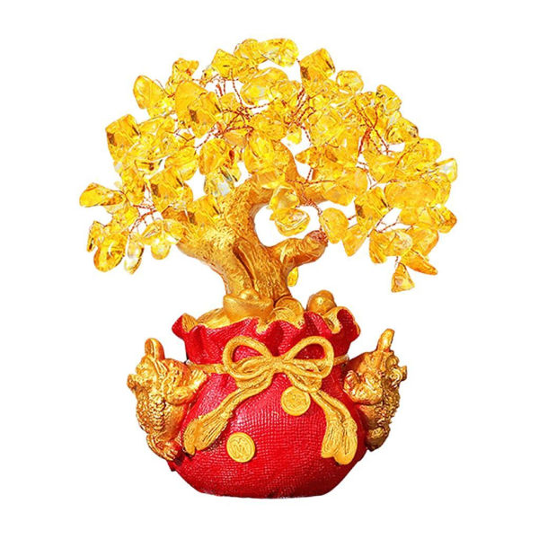 1/2/3 Crystal Money Tree Bonsai Style Feng Shui Ornament med Red without Stabd 1 Pc