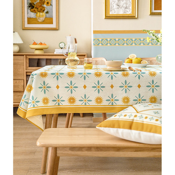 Yellow Flower Series Duk Vanntett Sofabord Rektangulær