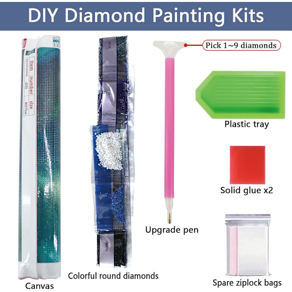 Diy 5d Diamantmålningssatser för vuxna Diamantkonst Vitt Livets Träd Diamantmålning Full Borr Kristall Strass Broderi HantverkssatserA
