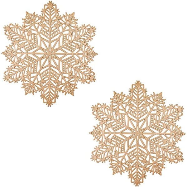 2 st Julfest Rund Cutout Snöflinga bordstabletter