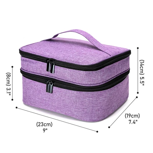 Kannettava meikkipuuteri ja kynsilakkakotelo kaksoiskerroksinen punainen+musta 25*22*15,5cm gray