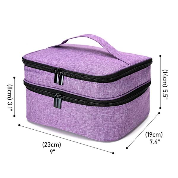 Kannettava meikkipuuteri ja kynsilakkakotelo kaksoiskerroksinen punainen+musta 25*22*15,5cm red+black
