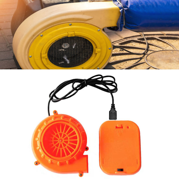 Mini Fläktblås USB-Laddning Mini Uppblåsbar Fläkt med Batterilåda för Uppblåsbara Spel Kläder Kostymer Orange Fläkt