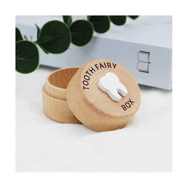 Tooth Fairy Box, söt 3d snidad tappad tand Minnesak förvaringslåda Present för pojkar och flickor, barn också