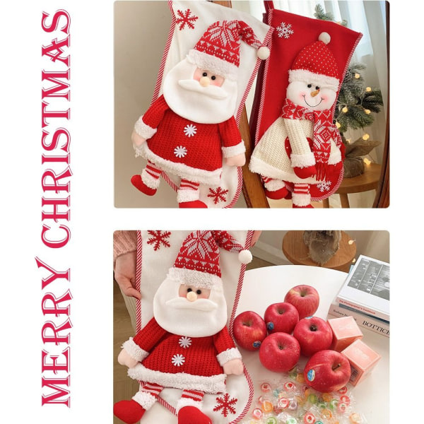 Christmas Stocks Xmas Presentpåse STRICKAD SNÖGUBE STRICKAD SNÖGUBB