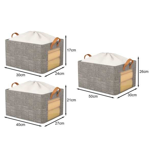 Klesoppbevaringsboks Fuktsikkert Stor Kapasitet Kurv For Stue Beige Large Size