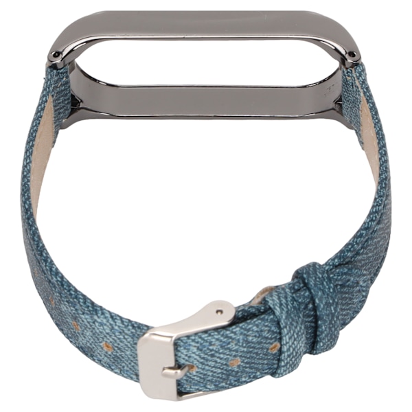 Denim Mønster Urremme Retro Armbånds Udskiftning til Xiaomi Mi Band 6 NFC Spænde Stil Blå Denim Sort Skal