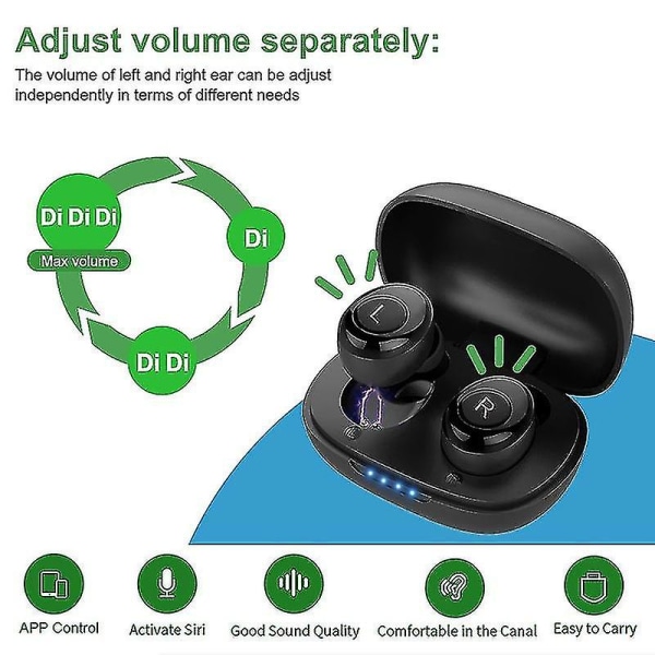 Bluetooth hörapparat Uppladdningsbar osynlig hörapparat-app Digital ljudförstärkare för dövhet Trådlös Aparelho Auditivo null none