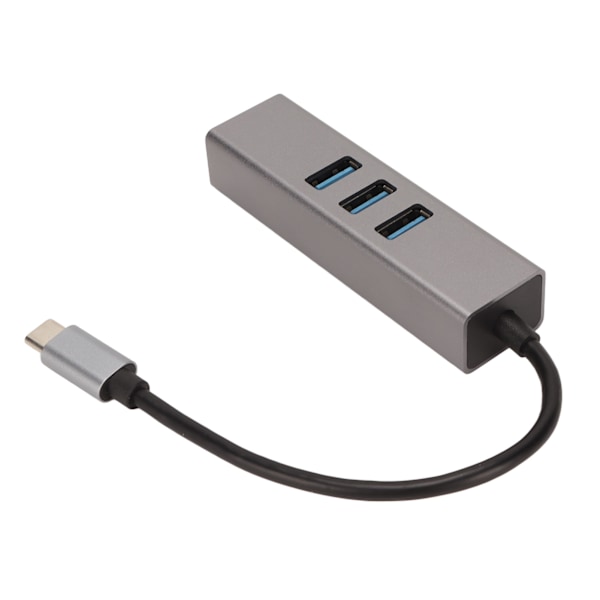 USB C Hub USB C - RJ45 -sovitin 5 Gbps Plug and Play USB -telakointiasema Windowsille, OS X:lle ja Linuxille, hopeanharmaa