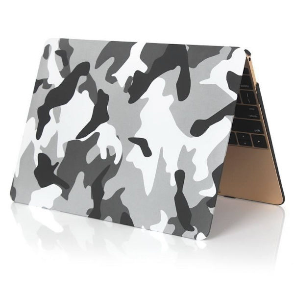 Cover til Macbook 12-tommer - Camouflage hvid, sort & grå Vit, svart &amp; grå