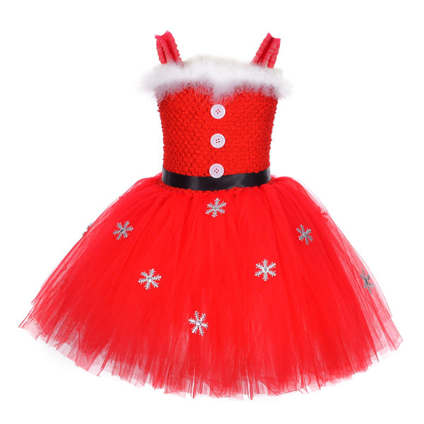 Lasten tytön jouluhihaton mekko, hattu huivi asun puku 3XL