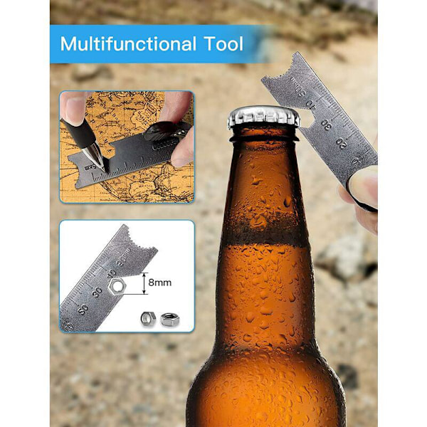 Firestone Kit 7 i 1, Överlevnads Eldstartare, Magnesium Firestone Kit, Flint Eldstartare Diameter 10 mm, Överlevnads Flint med Multi-Tool Skrapa för c