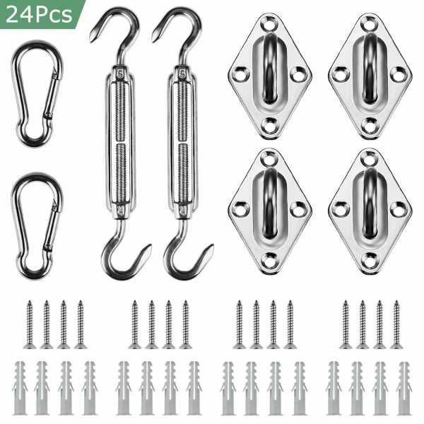 304 Marine Grade Shade Sail Hardware Kit 5 tum för rektangel