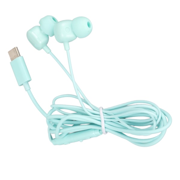 Typ C Hörlurar Telefonhörlurar Brusreducering Volymkontroll Telefon Earbuds för Huawei Blå Grön
