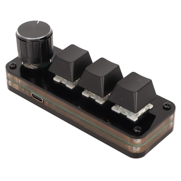 Mini 3-tasters tastatur med knott, tilpasset programmering, hot-swappable, blå bryter, makro, mekanisk tastatur for gaming