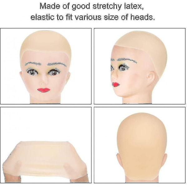 Skalleluer Latex skallelue for voksne Makeup skalle parykklue Kostymetilbehør 4 stk