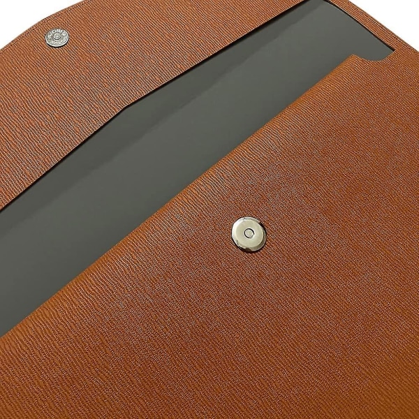 1 stk læder A4-mappe, vandtæt kuvertkuvert-mappeboks bæltespænde (brunt) skind