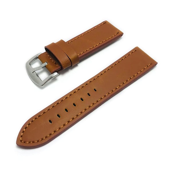 Klokkerem Lær Robust 20 mm - Flere farger Brown Brun