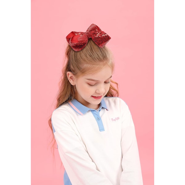 2 ekstra store paljettbøjler hårklemmer Cheerleading performance børnehårklemmer 20cm