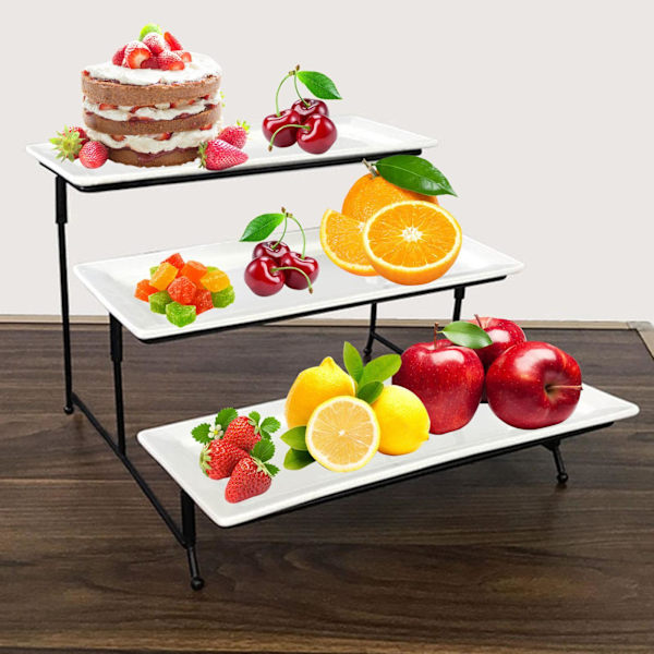 1/2/3 Tarjotinjalusta Kulho Näyttöjalusta Kulhopidike 3 tasoa Rectangle 1 Pc