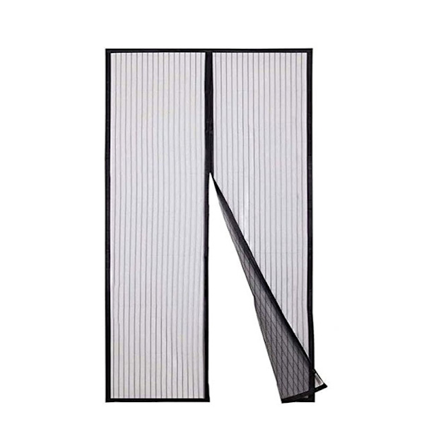 Dør Myggenet 210x100cm Magnetisk Lukning Sort