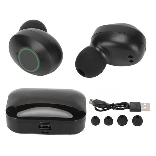 Trådløse ørepropper IPX7 Vanntett Dyp Bass Bluetooth 5.1 Hodetelefoner med LED Strømdisplay for Musikk Samtaler Sport