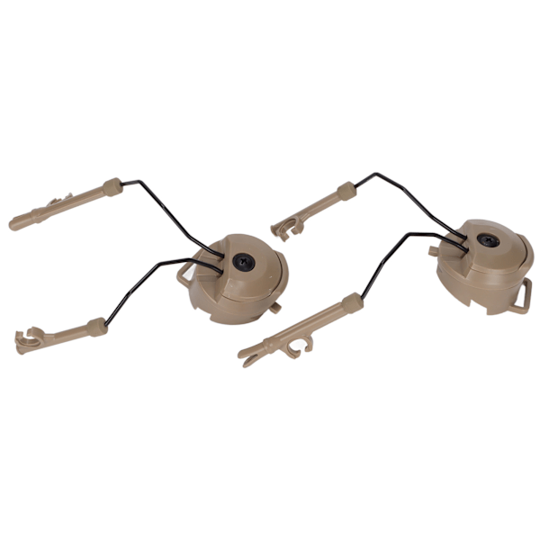 Hjelm Arc Skinne Adapter Headset Holder Oppheng Hodetelefoner Brakett for Comtac I II for MSA for Sordin Headset Brun