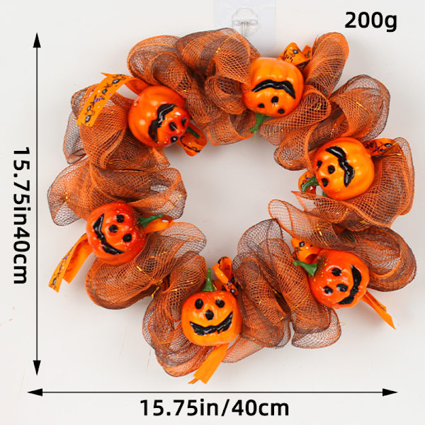Halloween Moon Cat Garland Door Pendant Festival Kuolleet oksat Kasvit New Moon Halloween Decoration Smiling face pumpkin 40CM