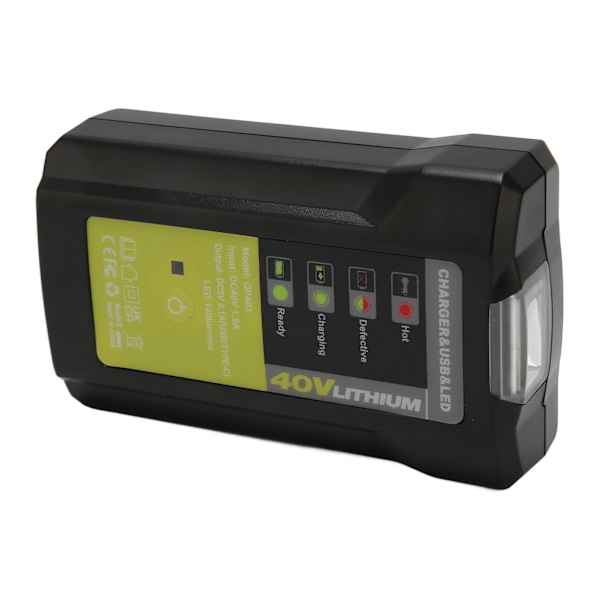 40 V litiumakku laturi 36–40 V akuille OP4015 OP4026 OP4026A OP4030 OP4040 OP4050 OP4050A OP4060 OP4060A OP40201