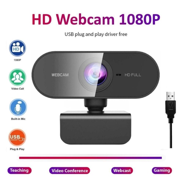 USB HD webcam Indbygget mikrofon Smart 30fps webcam