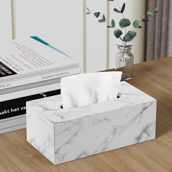 Vevsboksholder i PU-skinn, rektangulær vevsdispenser Tissue Hol