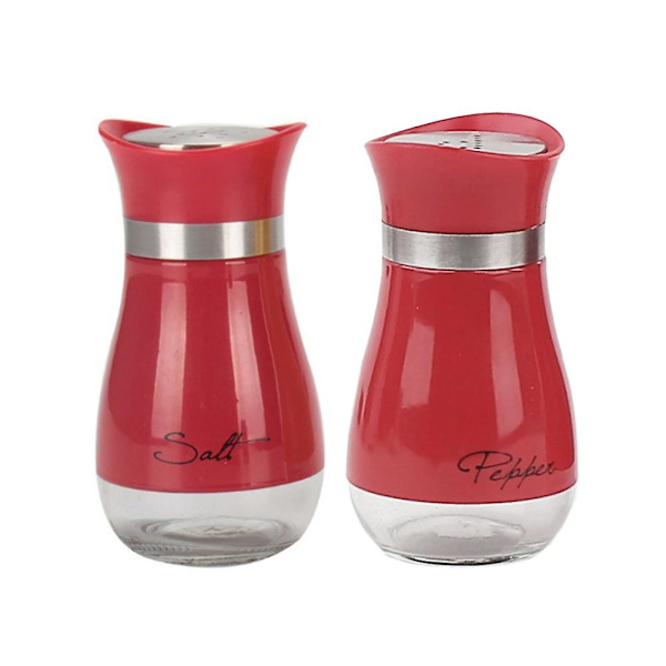 2st Hällhål Burk Salt Peppar Shaker Set Med Lock För Köksgrill Red